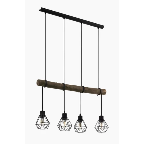 EGLO 43476 HORNINGTOPS 1 függeszték acél, fa fekete, natúr E27 4x40W