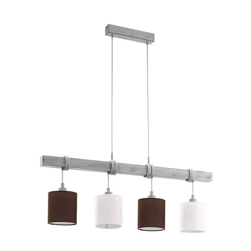 EGLO 49927 TOWNSHEND 2függeszték acél, fa fehér-patina / textil, vászon fehér, barna E27