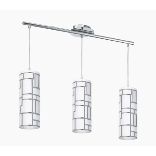 EGLO 92563 BAYMAN függeszték acél króm / üveg fehér, króm E27 3x60W