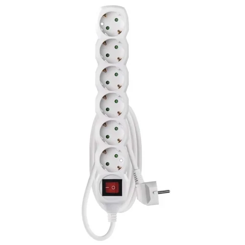 EMOS P1621R Hosszabbító 1,5 m / 6 aljzat / kapcsolós / fehér / PVC / 1,5 mm2 EMOS P1621R Hosszabbító 1,5 m / 6 aljzat / kapcsolós / fehér / PVC / 1,5 mm2