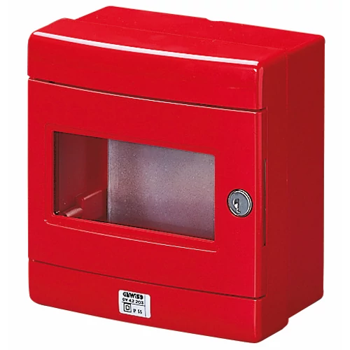 GEWISS GW42203 Üres 180x180x100 Tűzvédelmi kézi jelzésadó falonkívüli tűzriasztó (piros) műanyag üveglapos IP55 42RV