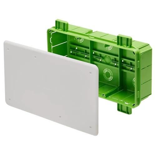 GEWISS GW48007PM Süllyesztett kötő-/szerelvénydoboz DIN-sínnel téglalap 294mm x 152mm x műanyag zöld 48PT