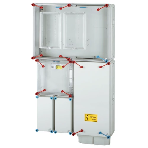 HENSEL HB33K0F-U 1/3F Mérőszekrény 1xM80+1xV32Aföldkábeles 1-szintes 2-mérőhely 2Mszerelőlappal