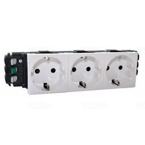 LEGRAND 077403 Mosaic Program 3x2P+F DLP aljzat, sínezett, rugós, fehér