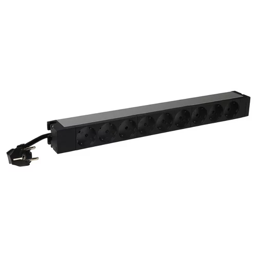 LEGRAND 646812 elosztósor 19&quot;/1U normál KIM:9xSCK-gyv. TÁP: ht. -2P+fF 16A 3 méter