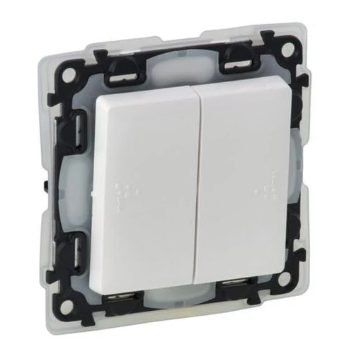LEGRAND 752158 ValenaLife 106+6 kettős váltókapcsoló betét központi fedéllel fehér süllyesztett IP44 LEGRAND 752158 ValenaLife 106+6 kettős váltókapcsoló betét központi fedéllel fehér süllyesztett IP44