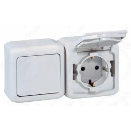 LEGRAND 782371 FORIX kapcsolós dugalj 101-162 gyermekvédős falonkívüli-szerelésű fehér IP44