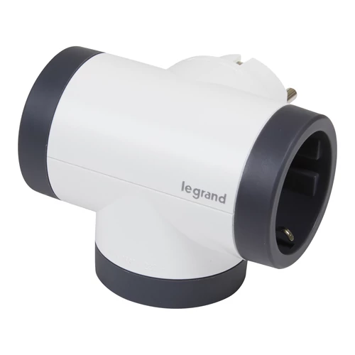 LEGRAND 694521 Hármas elágazású 2P+F elosztódugó forgatható 16A fehér-sötét szürke LEGRAND 694521 Hármas elágazású 2P+F elosztódugó forgatható 16A fehér-sötét szürke