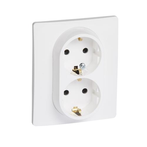 Legrand Niloé 2×2P+F csatlakozóaljzat, csavaros, fehér