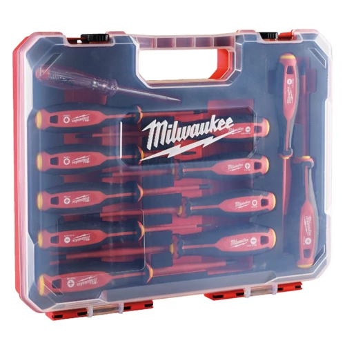 MILWAUKEE 4932479095 VDE Csavarhúzó 3 oldalú markolattal 12 darabos készlet (SL2.5 / SL3 / SL4 / SL5.5 / PH1 / PH2 / PZ1 / PZ2 / T10 / T15 / T20) MILWAUKEE 4932479095 VDE Csavarhúzó 3 oldalú markolattal 12 darabos készlet (SL2.5 / SL3 / SL4 / SL5.5 / PH1 / PH2 / PZ1 / PZ2 / T10 / T15 / T20)