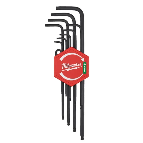 MILWAUKEE 4932492693 Torx L-alakú kulcs készlet 9 részes T10-T50 MILWAUKEE 4932492693 Torx L-alakú kulcs készlet 9 részes T10-T50