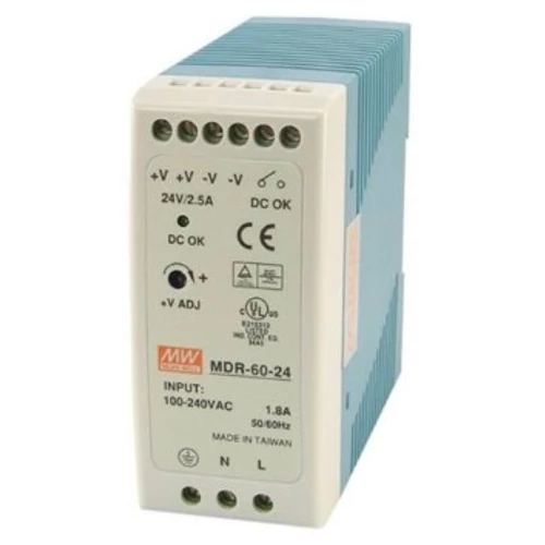MEAN WELL MDR 60-24 LED tápegység 60W/24V/0-2,5A sorolható MEAN WELL MDR 60-24 LED tápegység 60W/24V/0-2,5A sorolható