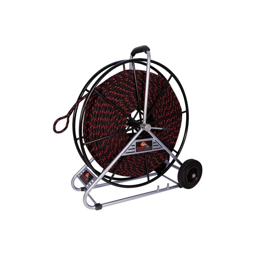 RUNPOTEC 101210 Poliészter behúzó kötél acélcsévélő dobbal 12 mm 200 m 2180 kg