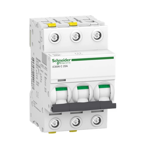 SCHNEIDER A9F04325 A9 iC60N 3P 25A C 6kA Kismegszakító