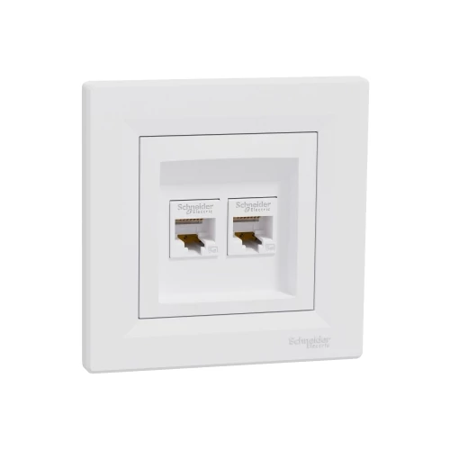 SCHNEIDER EPH4400121 Asfora UTP aljzat, fehér 2xRJ45 Cat5e SCHNEIDER EPH4400121 Asfora UTP aljzat, fehér 2xRJ45 Cat5e