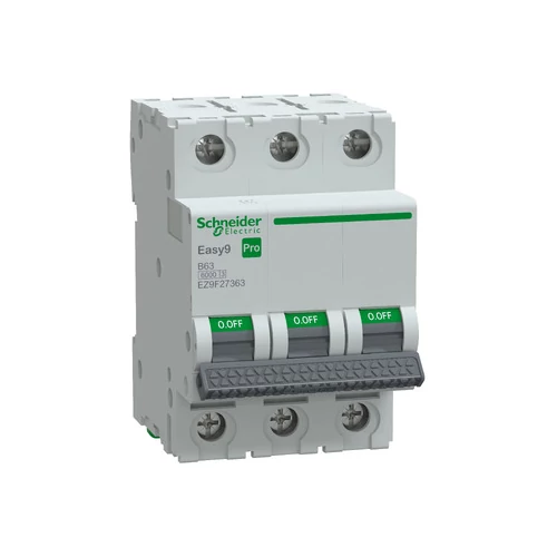 SCHNEIDER EZ9F27363 EASY9 PRO Kismegszakító 6kA, 3P, B, 63A SCHNEIDER EZ9F27363 EASY9 PRO Kismegszakító 6kA, 3P, B, 63A