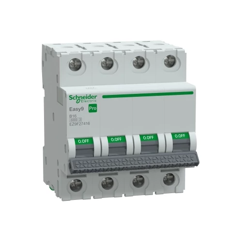 SCHNEIDER EZ9F27416 EASY9 PRO Kismegszakító 6kA, 4P, B, 16A