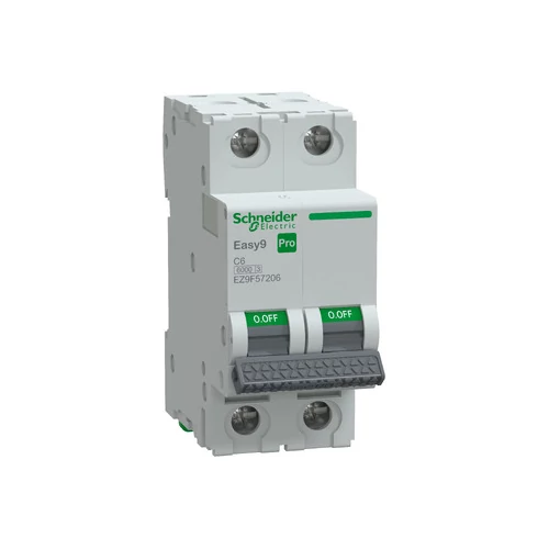 SCHNEIDER EZ9F57206 EASY9 PRO Kismegszakító 6kA, 2P, C, 6A
