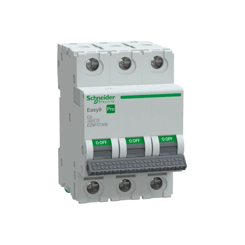 SCHNEIDER EZ9F57306 EASY9 PRO Kismegszakító 6kA, 3P, C, 6A