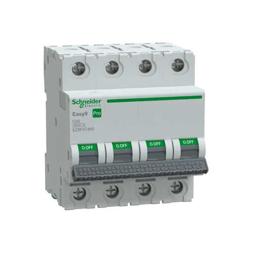 SCHNEIDER EZ9F57450 EASY9 PRO Kismegszakító 6kA, 4P, C, 50A SCHNEIDER EZ9F57450 EASY9 PRO Kismegszakító 6kA, 4P, C, 50A