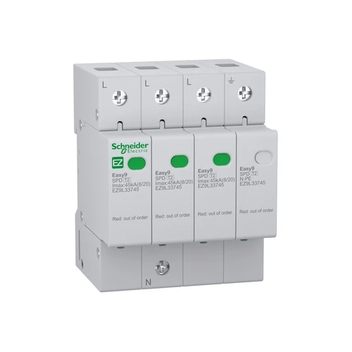 SCHNEIDER EZ9L33745 EASY9 PRO Túlfeszültség-korlátozó, T2, 45kA, 3P-N