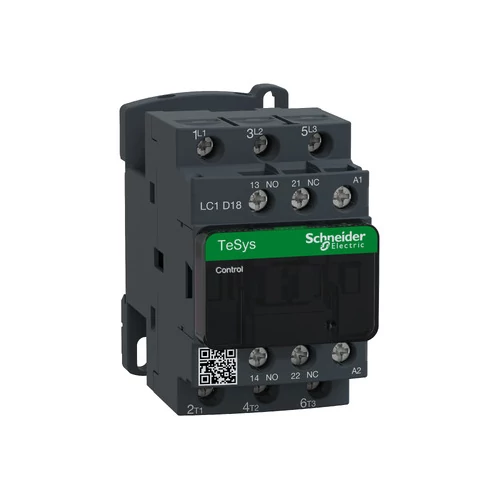 SCHNEIDER LC1D18B5 Mágneskapcsoló 24VAC 3P 7,5kW 18A 1Z+1NY
