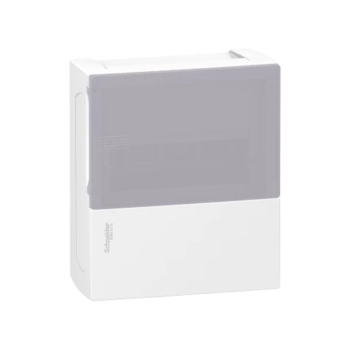 SCHNEIDER MIP12108T Kiselosztó falon kívüli átlátszó ajtó 8 modul 1 sor IP40 fehér