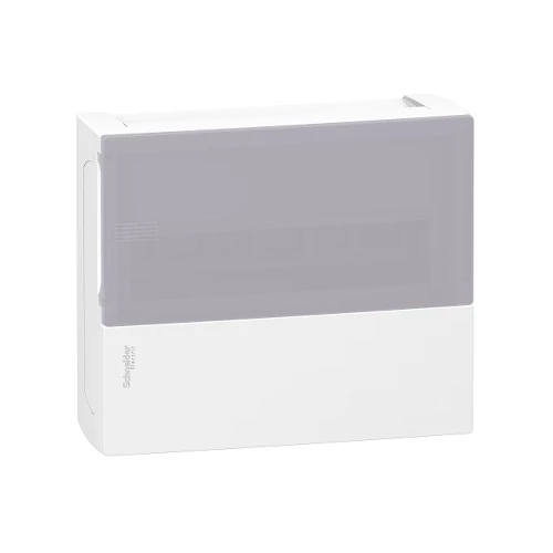 SCHNEIDER MIP12112T Kiselosztó falon kívüli átlátszó ajtó 12 modul 1 sor IP40 fehér