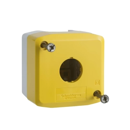 SCHNEIDER XALK01 Nyomógombház sárga 1 lyukkal SCHNEIDER XALK01 Nyomógombház sárga 1 lyukkal