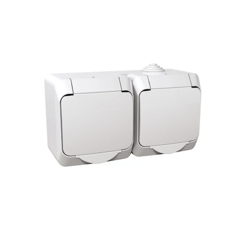 SCHNEIDER WDE000523 Dupla dugalj gyv. csf. fk.Cedar Plus 000523 162/2 IP44 fehér