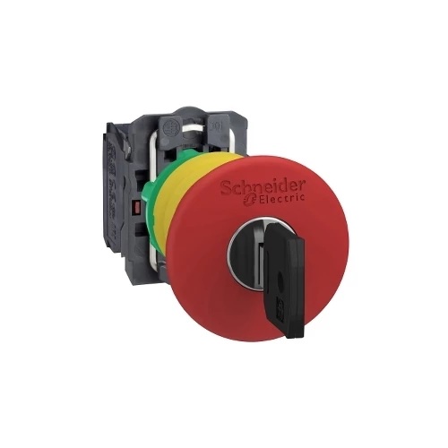 SCHNEIDER XB5AS9442 Kulcsos vészgomb komplett