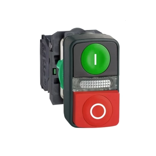 SCHNEIDER XB5AW73731B5 Kettős nyomógomb sárga jelzőfénnyel (XB5-AW84B5) 24V