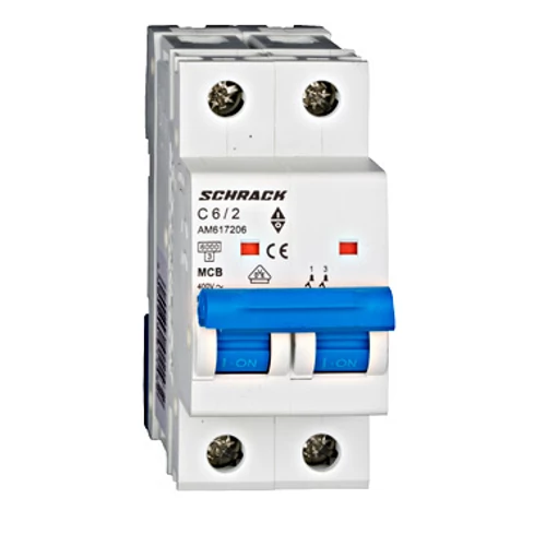 SCHRACK AM617206 Kismegszakító AMPARO 6kA, C 6A, 2 pólusú