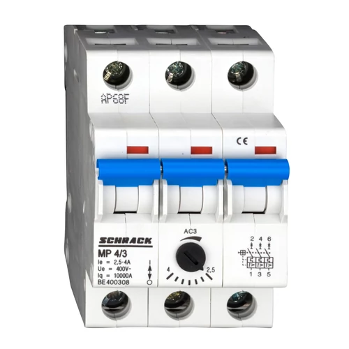 SCHRACK BE400308 3KE Motorvédőkapcsoló 2,5-4,0A, 3 pólusú