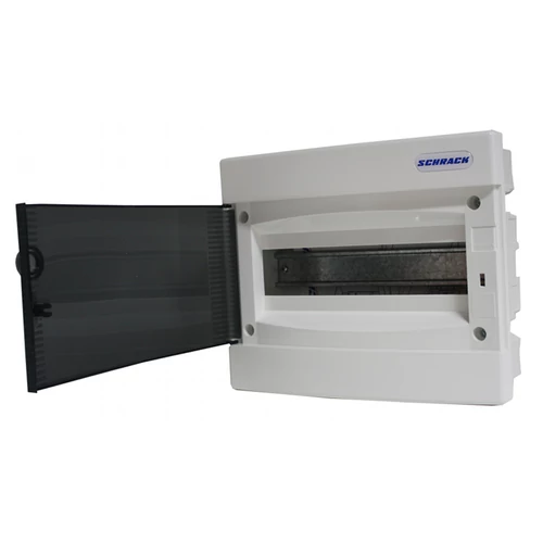 SCHRACK BK080000 Süllyesztett kiselosztó 1 soros, 8KE, átlátszó ajtó