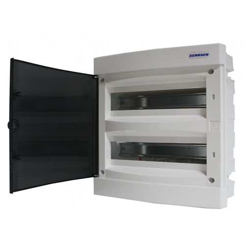 SCHRACK BK080006 Süllyesztett kiselosztó 2 soros, 36KE, átlátszó ajtó