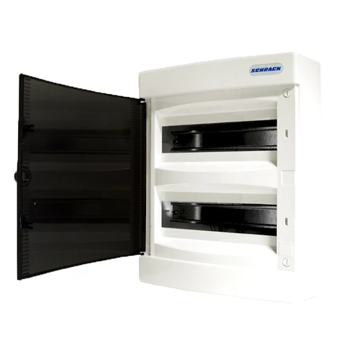 SCHRACK BK080102 Falon kívüli kiselosztó 2 soros, 24KE, átlátszó ajtó