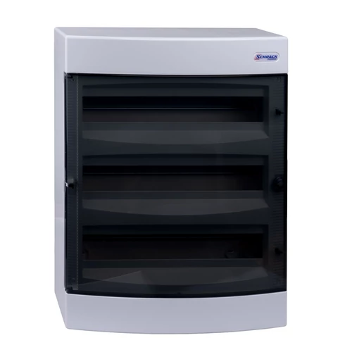 SCHRACK BK080107 Falon kívüli kiselosztó 3 soros, 54KE, átlátszó ajtó