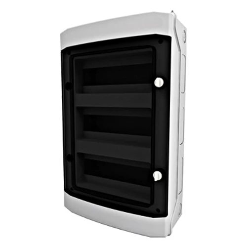 SCHRACK BK080204 Falonkívüli kiselosztó 3 soros, 36KE, átlátszó ajtó, IP65