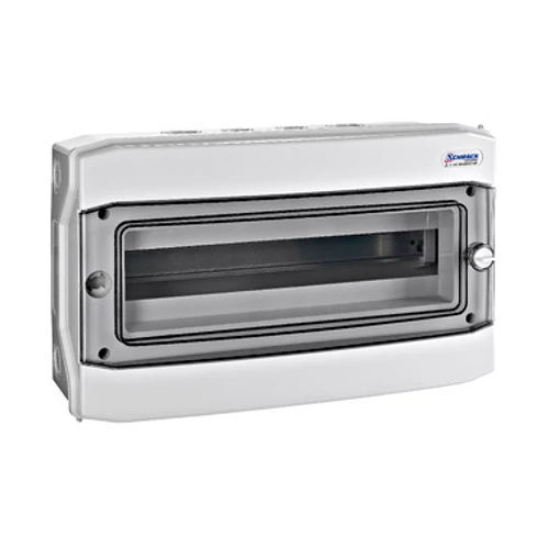 SCHRACK BK080206 Falonkívüli kiselosztó 1 soros, 18KE, átlátszó ajtó, IP65 SCHRACK BK080206 Falonkívüli kiselosztó 1 soros, 18KE, átlátszó ajtó, IP65