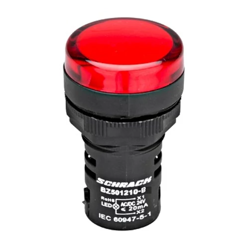 SCHRACK BZ501210-B Kompakt jelzőlámpa, LED, 24VAC/DC piros
