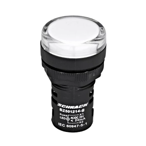 SCHRACK BZ501214-B Kompakt jelzőlámpa, LED, 24VAC/DC fehér SCHRACK BZ501214-B Kompakt jelzőlámpa, LED, 24VAC/DC fehér
