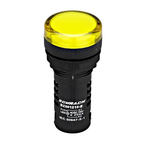 SCHRACK BZ501216-B Kompakt jelzőlámpa, LED, 230V AC/DC, sárga