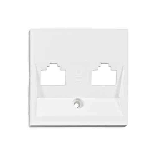 SCHRACK EV104004 Fedlap 2xRJ45 Toolless Line aljzatmodulhoz, fehér