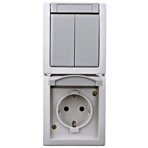 SCHRACK EV211004 Falon kívüli csillárkapcsoló és dugaljzat, rugós IP54