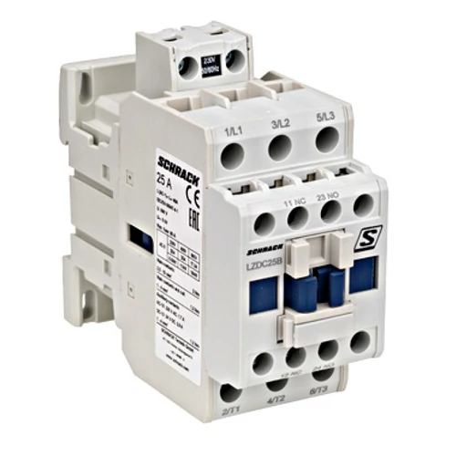 SCHRACK LZDC25B3 Mágneskapcsoló 3p, CUBICO Classic, 11kW, 25A, 1z+1ny, 230VAC