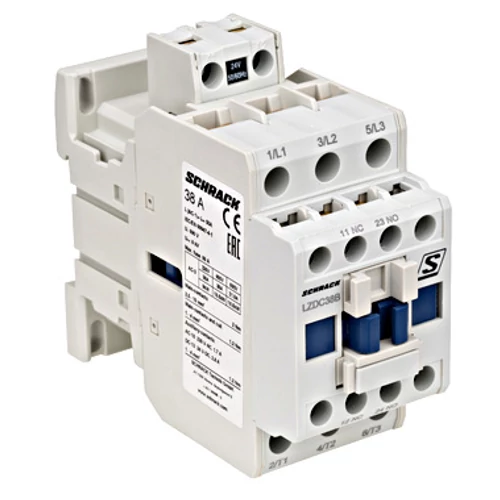 SCHRACK LZDC38B0 Mágneskapcsoló 3p, CUBICO Classic, 18,5kW, 38A,1z+1ny, 24VAC