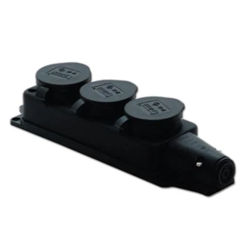 TP ELECTRIC 3101-308-0300 Gumi dugalj 3-as csapfedeles 16A fekete TP ELECTRIC 3101-308-0300 Gumi dugalj 3-as csapfedeles 16A fekete