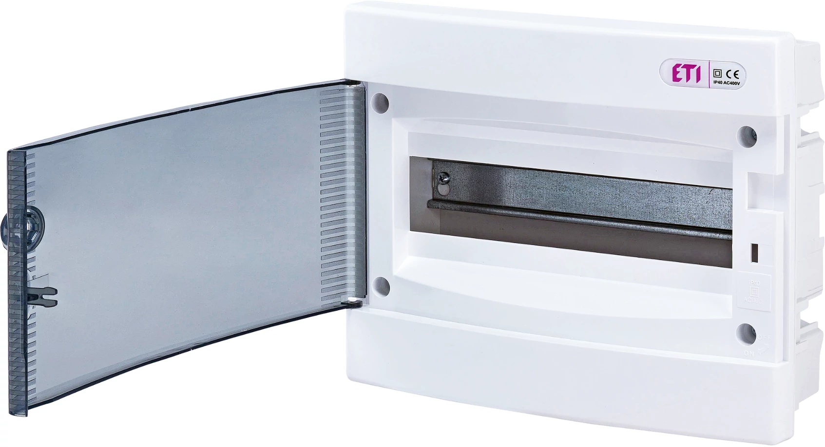 ETI ECM12PT DIDO-E 1x12 modulos elosztó szekrény, süllyesztett, átlátszó ajtóval 1101011