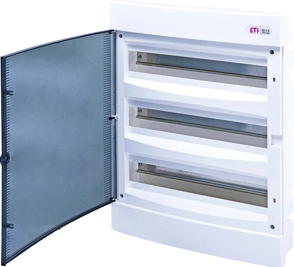 ETI ECM 3x18PT DIDO-E 3x18 modulos elosztó szekrény, süllyesztett, átlátszó ajtóval 1101047